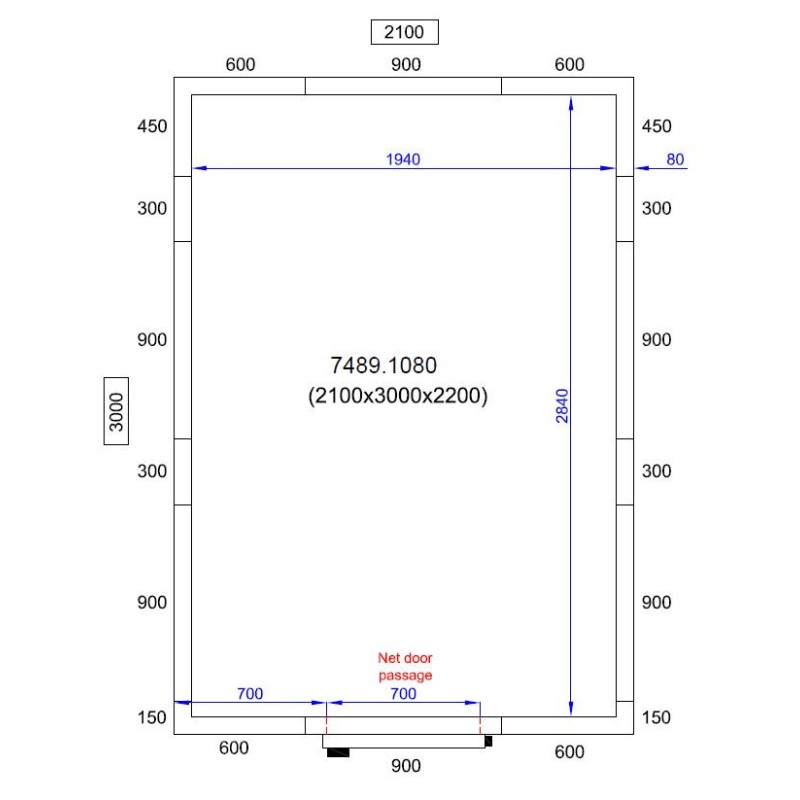 COMBISTEEL - Chambre froide positive/negative 2100x3000x2200