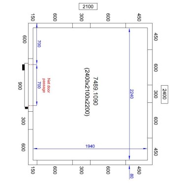 COMBISTEEL - Chambre froide positive/negative 2400x2100x2200