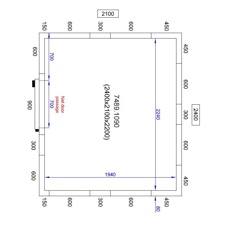 COMBISTEEL - Chambre froide positive/negative 2400x2100x2200