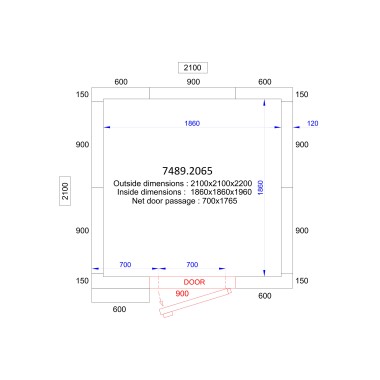 COMBISTEEL - Chambre froide positive/négative 2100x2100x2200 - 120 mm