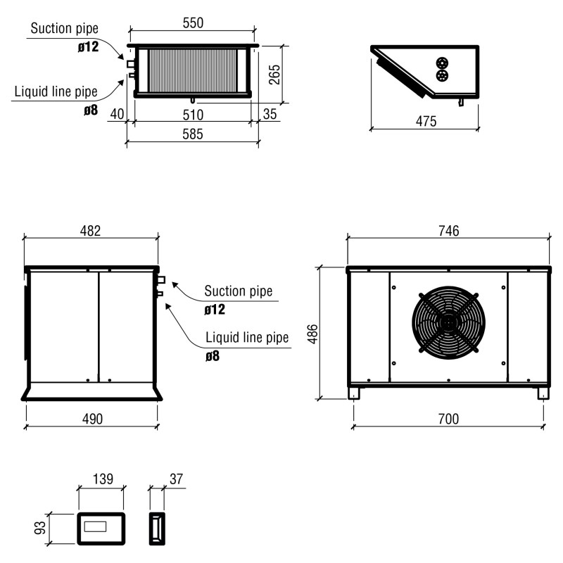 COMBISTEEL - Unité refroidissement split type positif 9,81-26,17 m3
