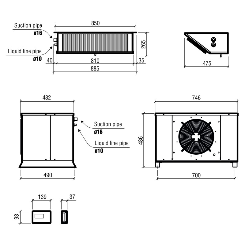 COMBISTEEL - Unité refroidissement split type positif 18,97-47,29 m3