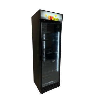 COMBISTEEL - Réfrigérateur 1 porte en verre noir