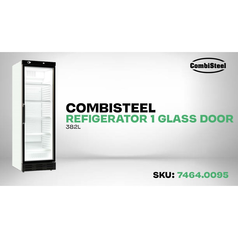 COMBISTEEL - Réfrigérateur 1 porte en verre 382 litres