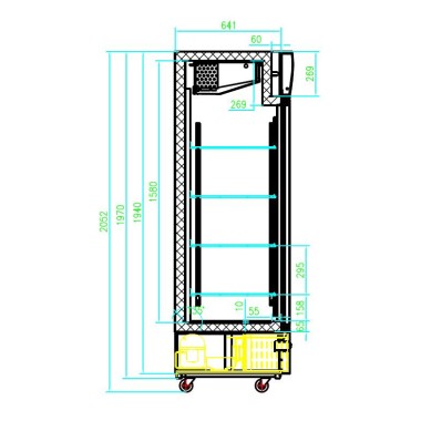 COMBISTEEL - Réfrigérateur 1 porte en verre 460 litres