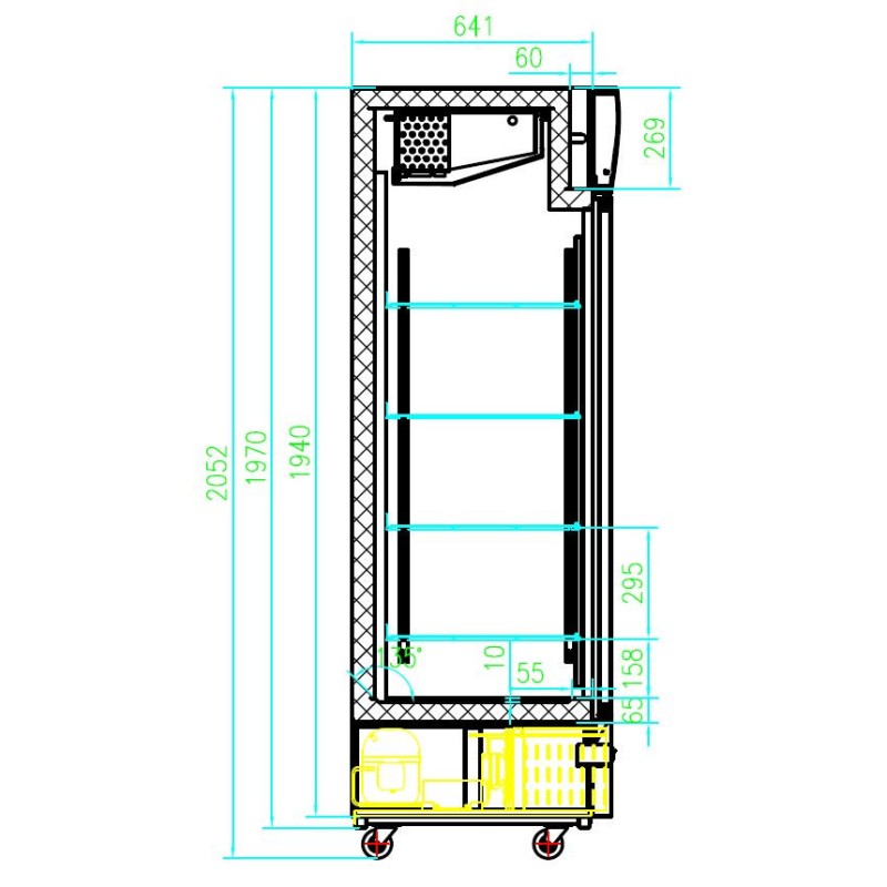 COMBISTEEL - Réfrigérateur 2 portes en verre 1079 litres