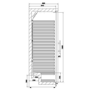 COMBISTEEL - Réfrigérateur 1 porte en verre largeur 777 mm