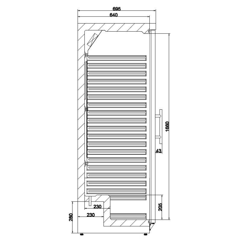 COMBISTEEL - Réfrigérateur 1 porte en verre largeur 777 mm