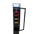 COMBISTEEL - Réfrigérateur porte en verre étroit noir