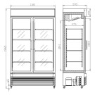 COMBISTEEL - Réfrigérateur 2 portes 750 litres en verre