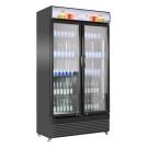 COMBISTEEL - Réfrigérateur noir 2 portes en verre 780 litres