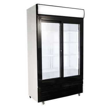 COMBISTEEL - Réfrigérateur portes coulissantes en verre 8 grilles