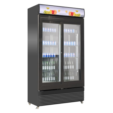 COMBISTEEL - Réfrigérateur portes coulissantes en verre 780 litres