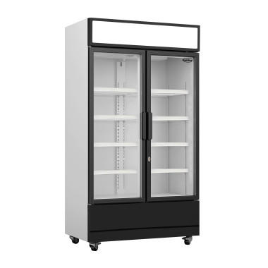 COMBISTEEL - Réfrigérateur 2 portes en verre 670 litres