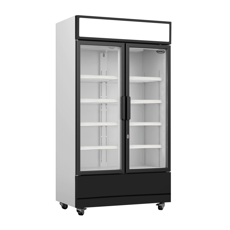 COMBISTEEL - Réfrigérateur 2 portes en verre 670 litres