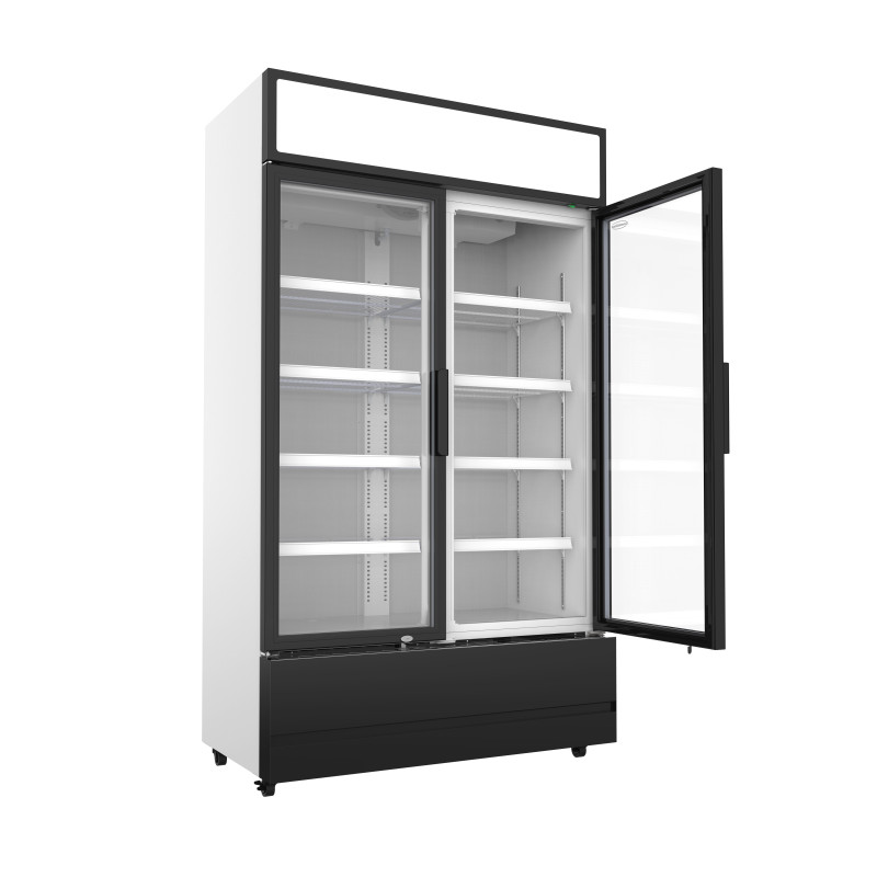 COMBISTEEL - Réfrigérateur 2 portes en verre 670 litres
