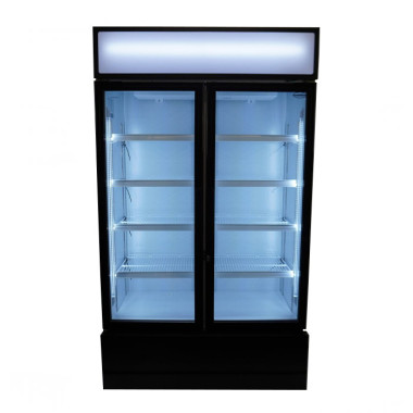 COMBISTEEL - Réfrigérateur 2 portes en verre 670 litres