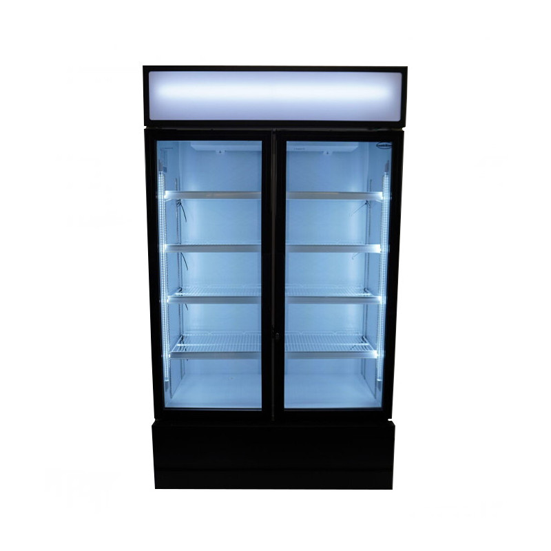 COMBISTEEL - Réfrigérateur 2 portes en verre 670 litres