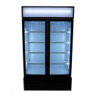 COMBISTEEL - Réfrigérateur 2 portes en verre 670 litres