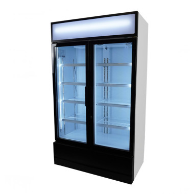 COMBISTEEL - Réfrigérateur 2 portes en verre 670 litres