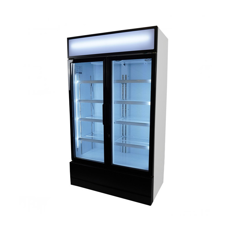 COMBISTEEL - Réfrigérateur 2 portes en verre 670 litres