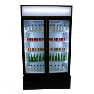 COMBISTEEL - Réfrigérateur 2 portes en verre 670 litres