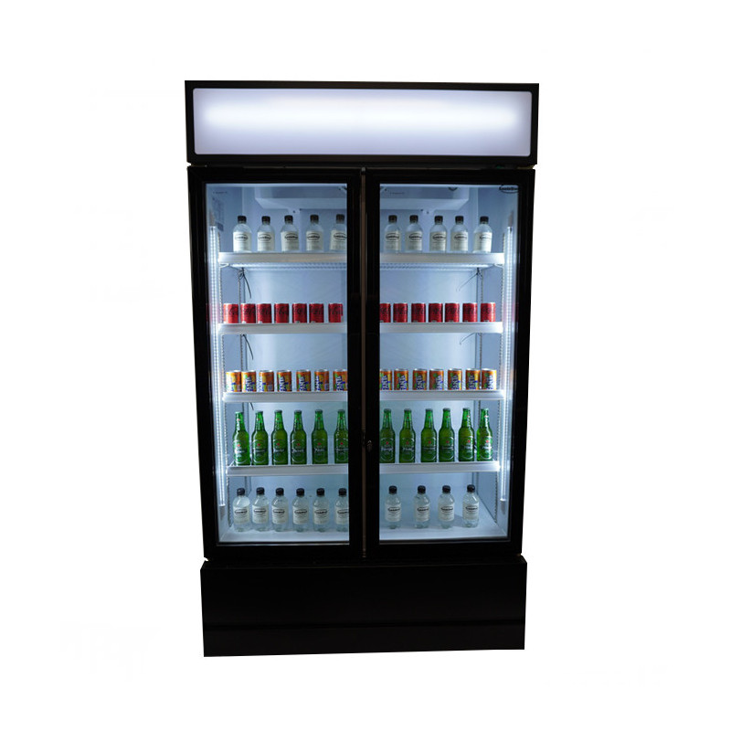 COMBISTEEL - Réfrigérateur 2 portes en verre 670 litres