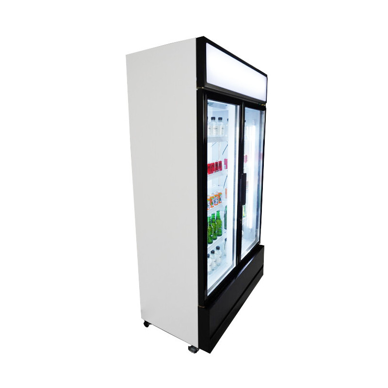 COMBISTEEL - Réfrigérateur 2 portes en verre 670 litres
