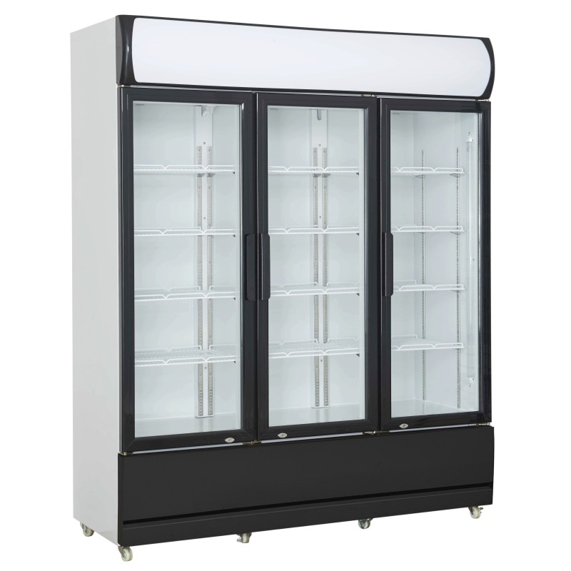 COMBISTEEL - Réfrigérateur 3 portes en verre 1065 litres