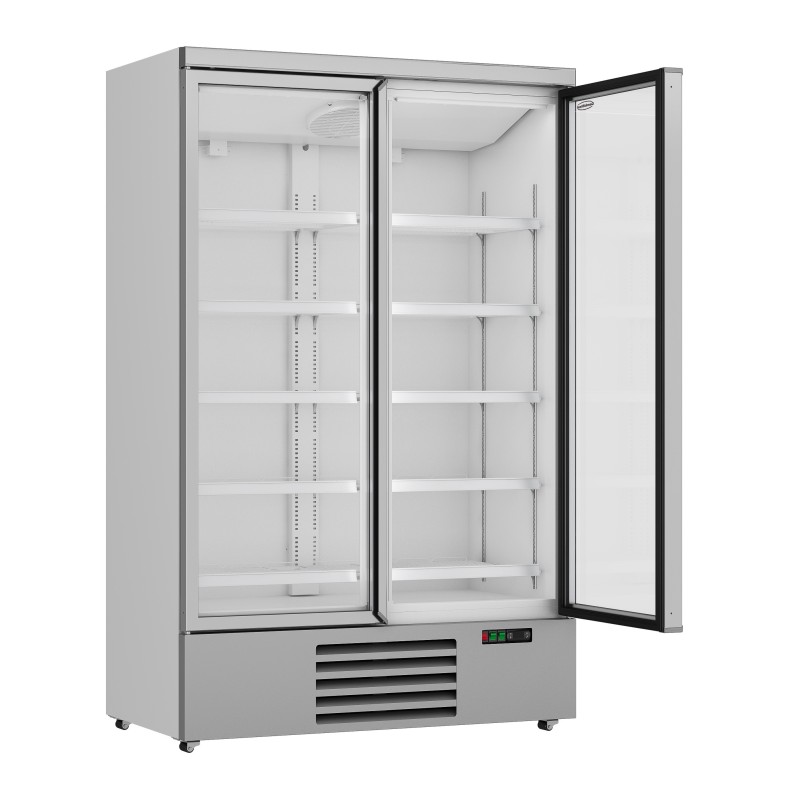 COMBISTEEL - Réfrigérateur 2 portes en verre 1000 litres