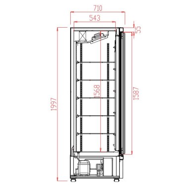 COMBISTEEL - Réfrigérateur noir 2 portes en verre 1000 l