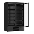 COMBISTEEL - Réfrigérateur noir 2 portes en verre 1000 l
