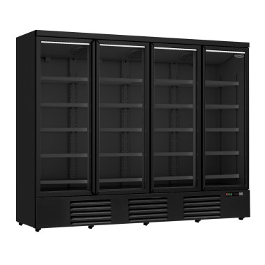 COMBISTEEL - Réfrigérateur 4 portes en verre noir 2025 litres
