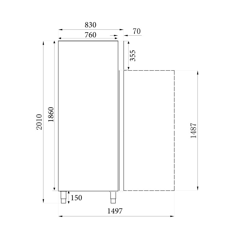 COMBISTEEL - Congélateur en acier inox 2 portes