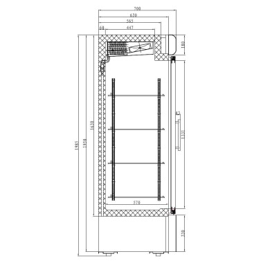COMBISTEEL - Congélateur 2 portes en verre