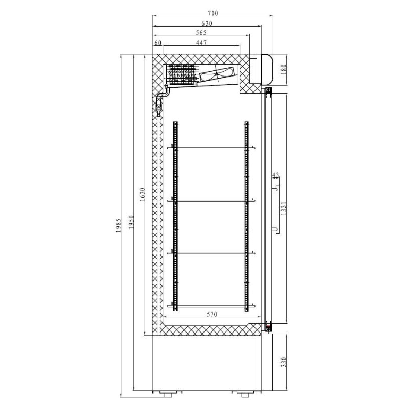 COMBISTEEL - Congélateur 2 portes en verre