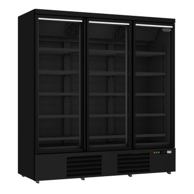 COMBISTEEL - Congélateur 3 portes en verre noir