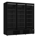 COMBISTEEL - Congélateur 3 portes en verre noir