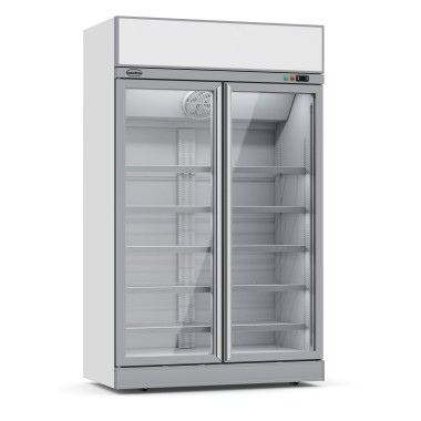 COMBISTEEL - Congélateur 2 portes en verre 960 l