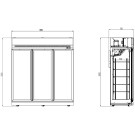 COMBISTEEL - Congélateur 3 portes en verre noir 1480 l
