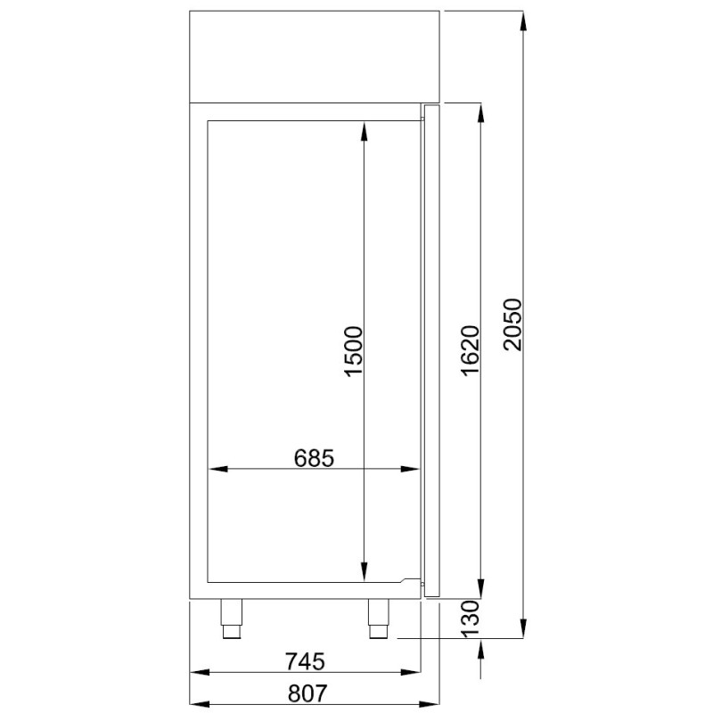 COMBISTEEL - Congélateur inox porte en verre mono block 700 l