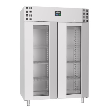 COMBISTEEL - Congélateur inox porte en verre mono block 1400 l