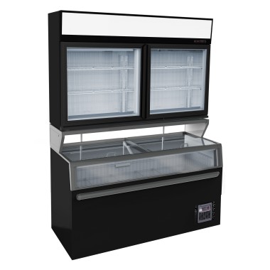 COMBISTEEL - Chambre murale froide/frigorifiques noir 2 portes en verre
