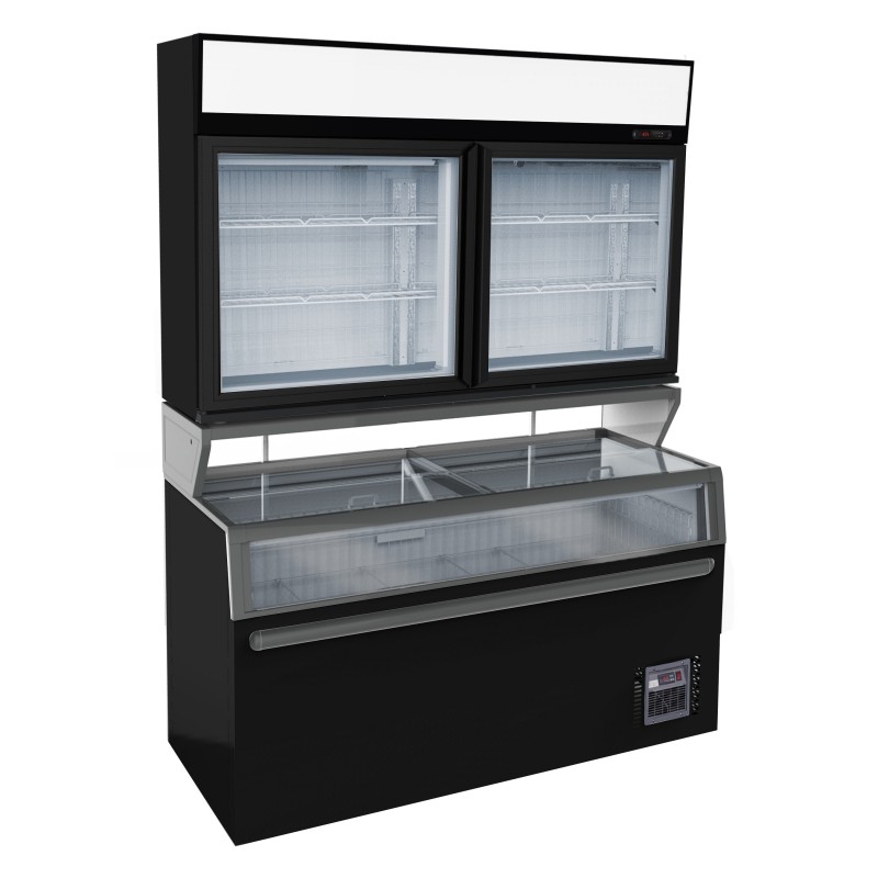 COMBISTEEL - Chambre murale froide/frigorifiques noir 2 portes en verre