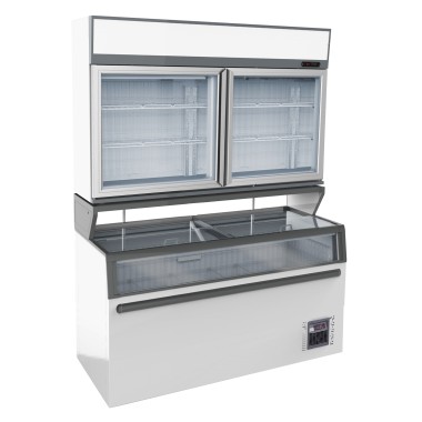 COMBISTEEL - Chambre murale frigorifiques blanc 2 portes en verre