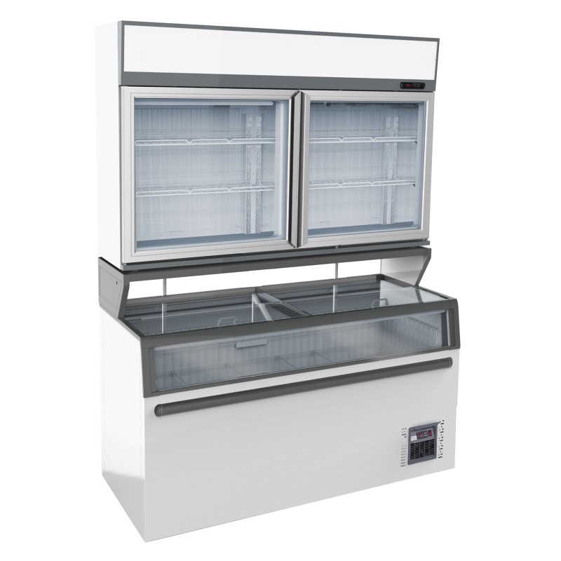 COMBISTEEL - Chambre murale frigorifiques blanc 2 portes en verre