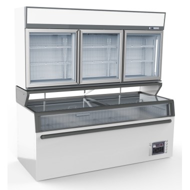COMBISTEEL - Chambre murale frigorifiques blanc 3 portes en verre