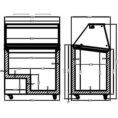 COMBISTEEL - Vitrine à crème glacée corsica 6x5 litres
