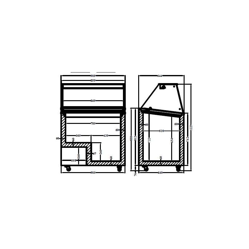 COMBISTEEL - Vitrine à crème glacée corsica 6x5 litres