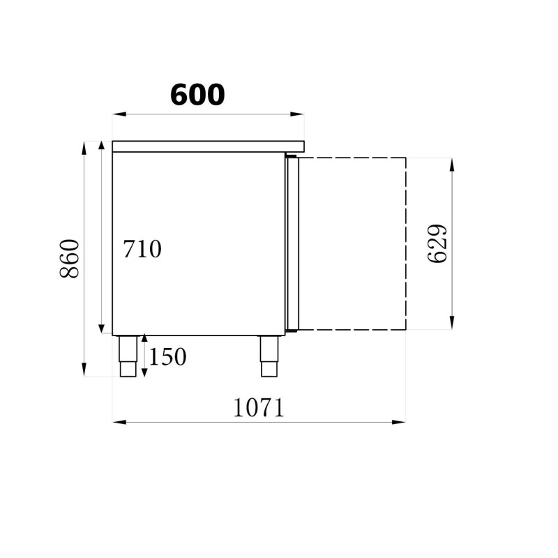 COMBISTEEL - Table réfrigérée inox 4 portes